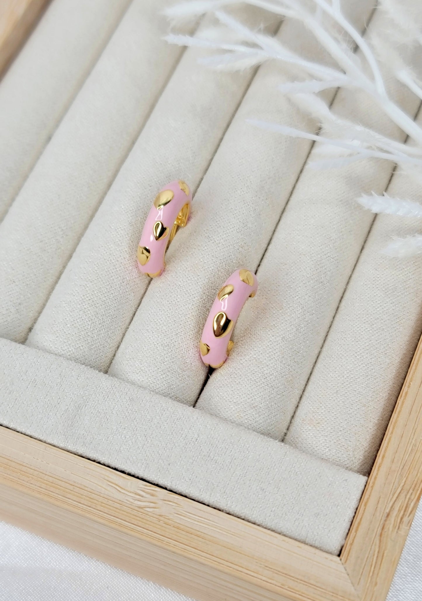 Pink Heart Hoops