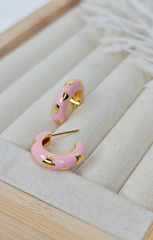 Pink Heart Hoops