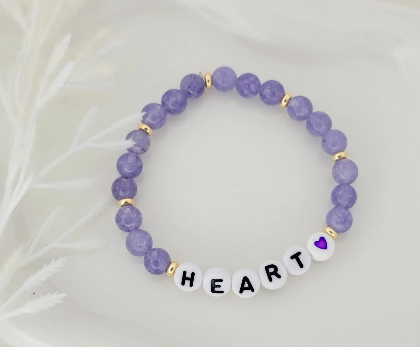 Heart - Purple Beads