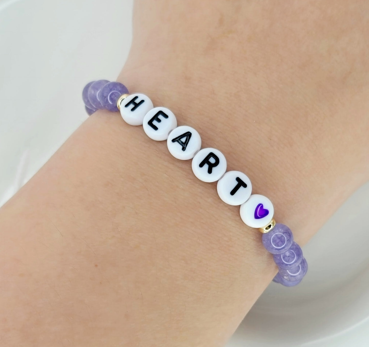 Heart - Purple Beads