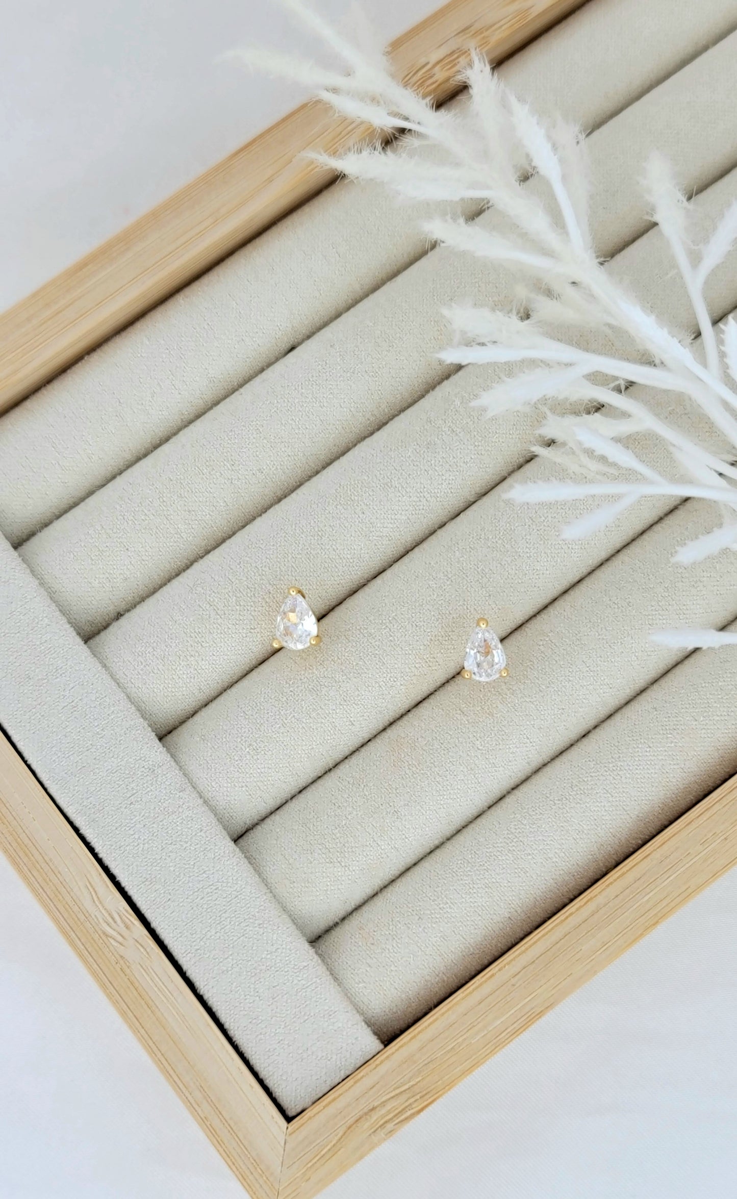 Gold Teardrop Studs