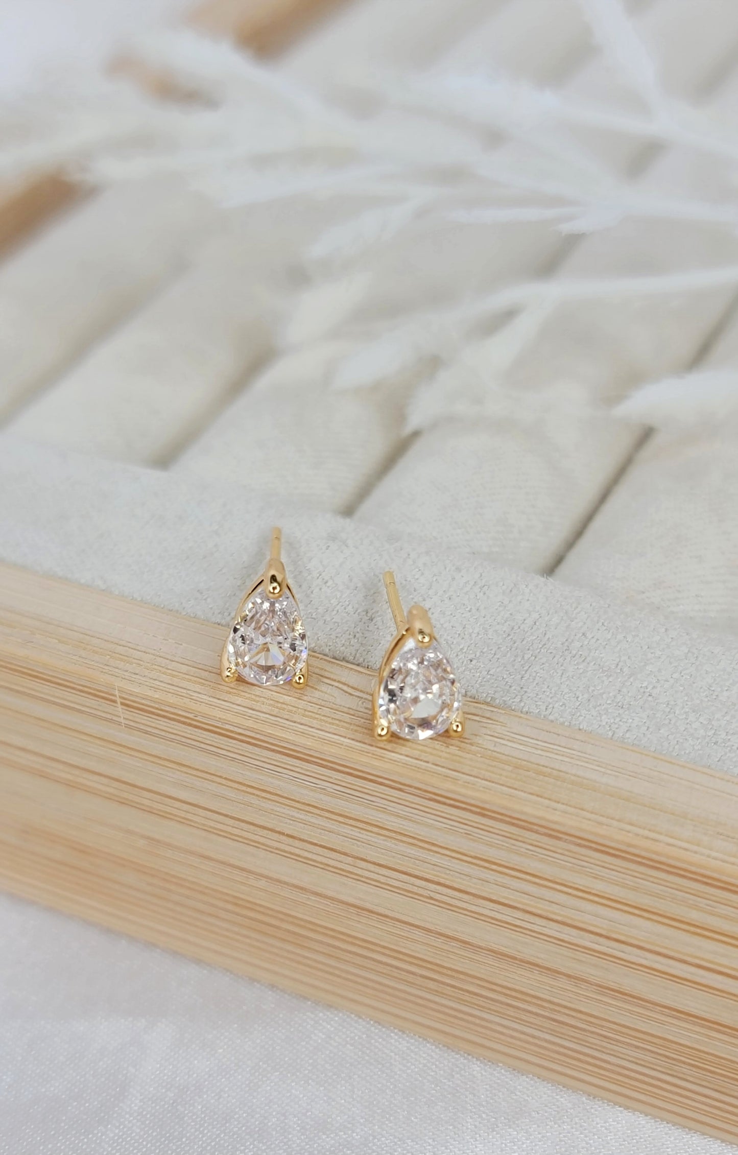 Gold Teardrop Studs