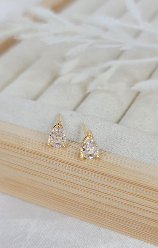 Gold Teardrop Studs