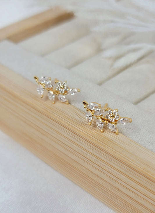 CZ Leaf Studs