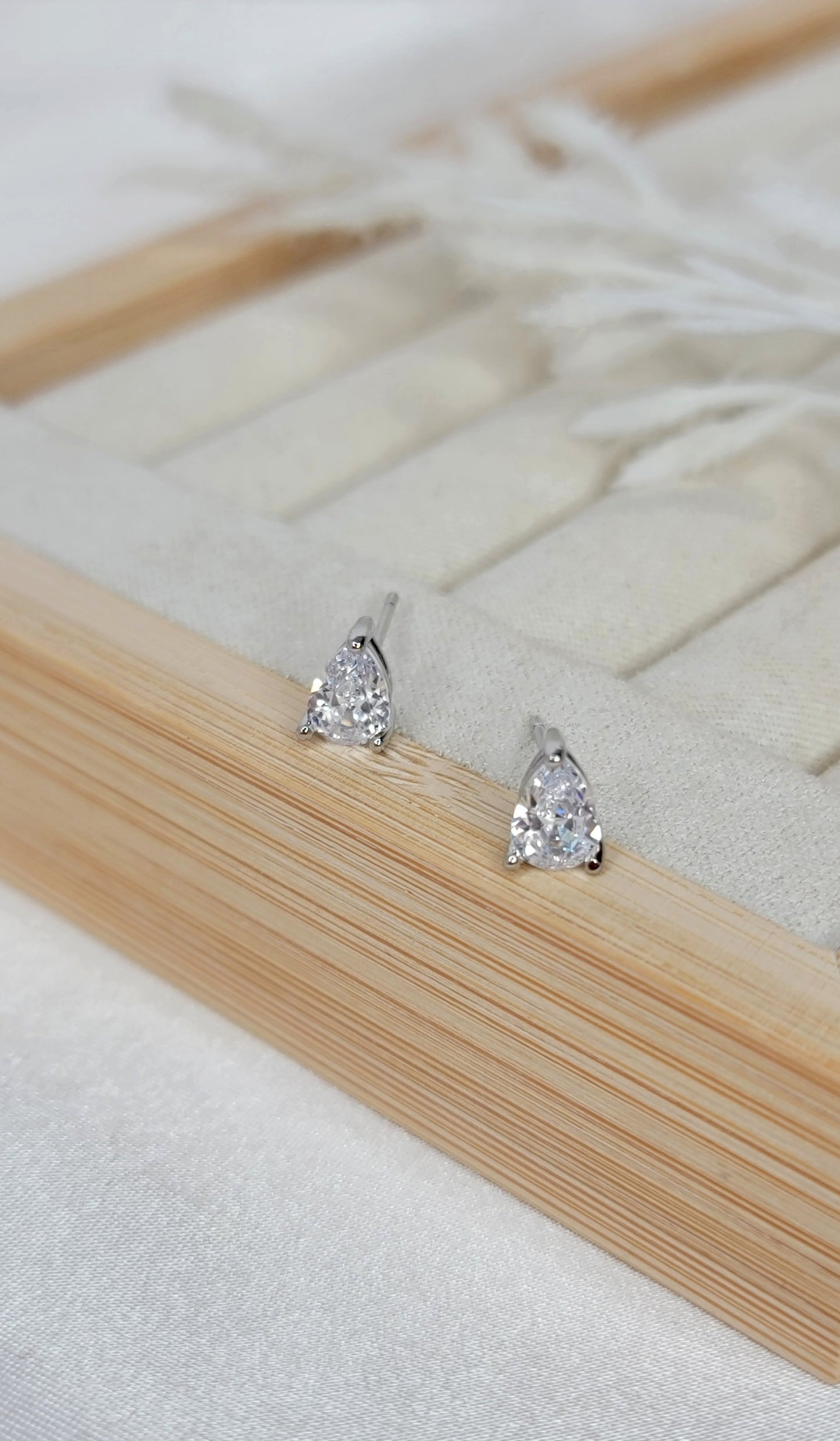 Silver Teardrop Studs