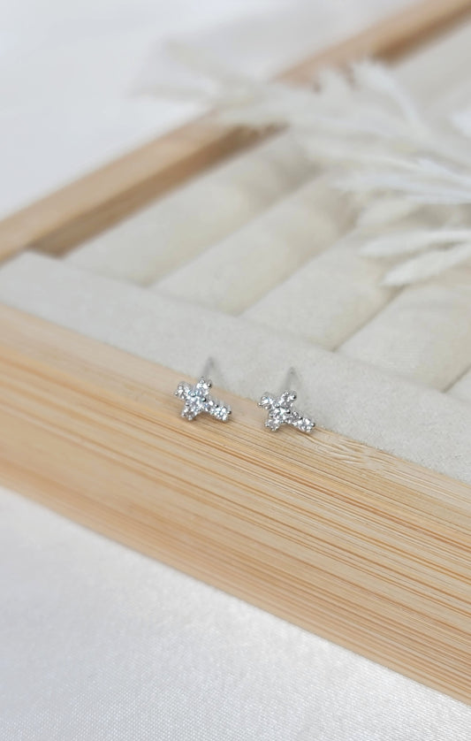 Mini CZ Cross - Silver