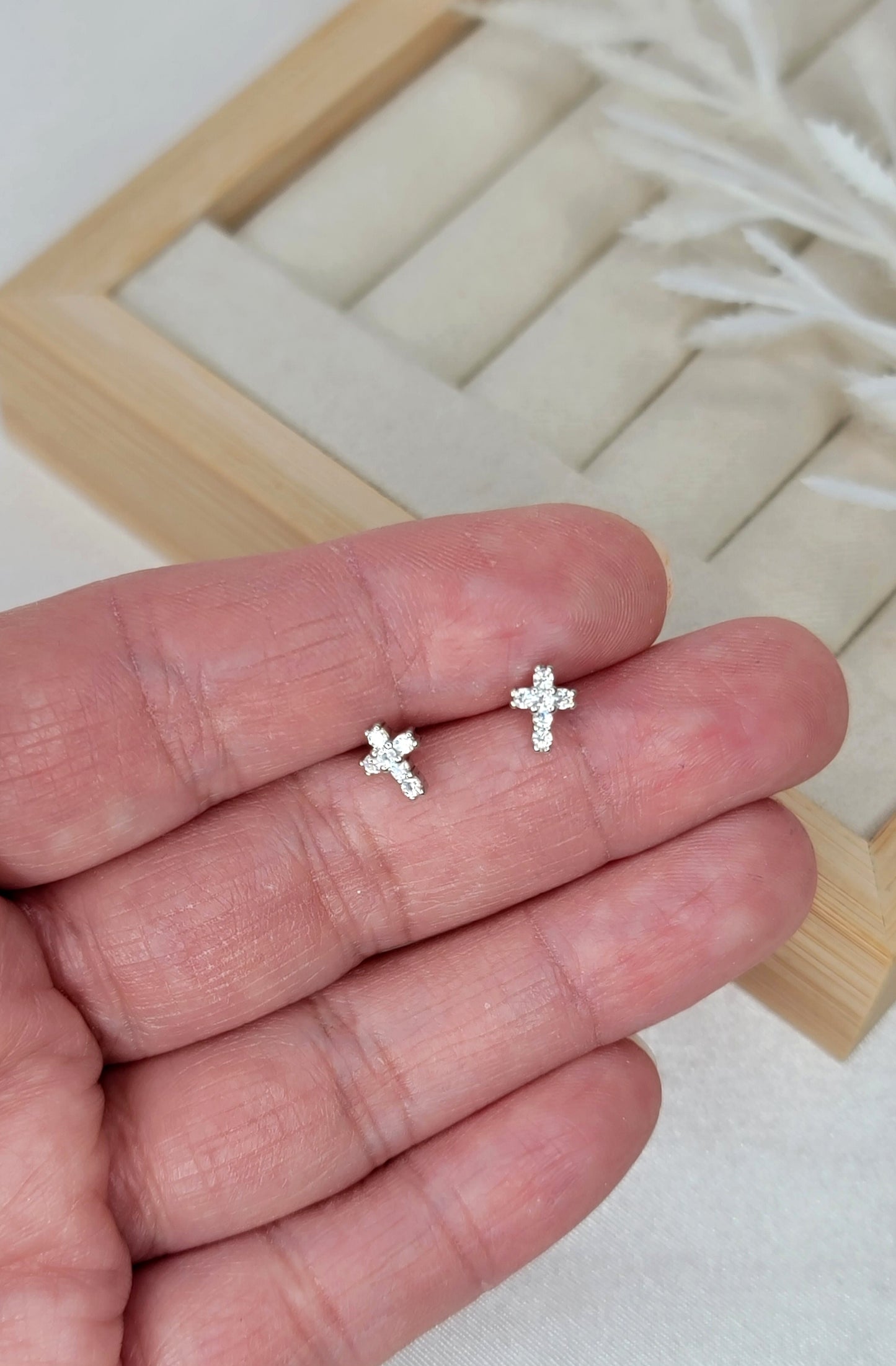 Mini CZ Cross - Silver