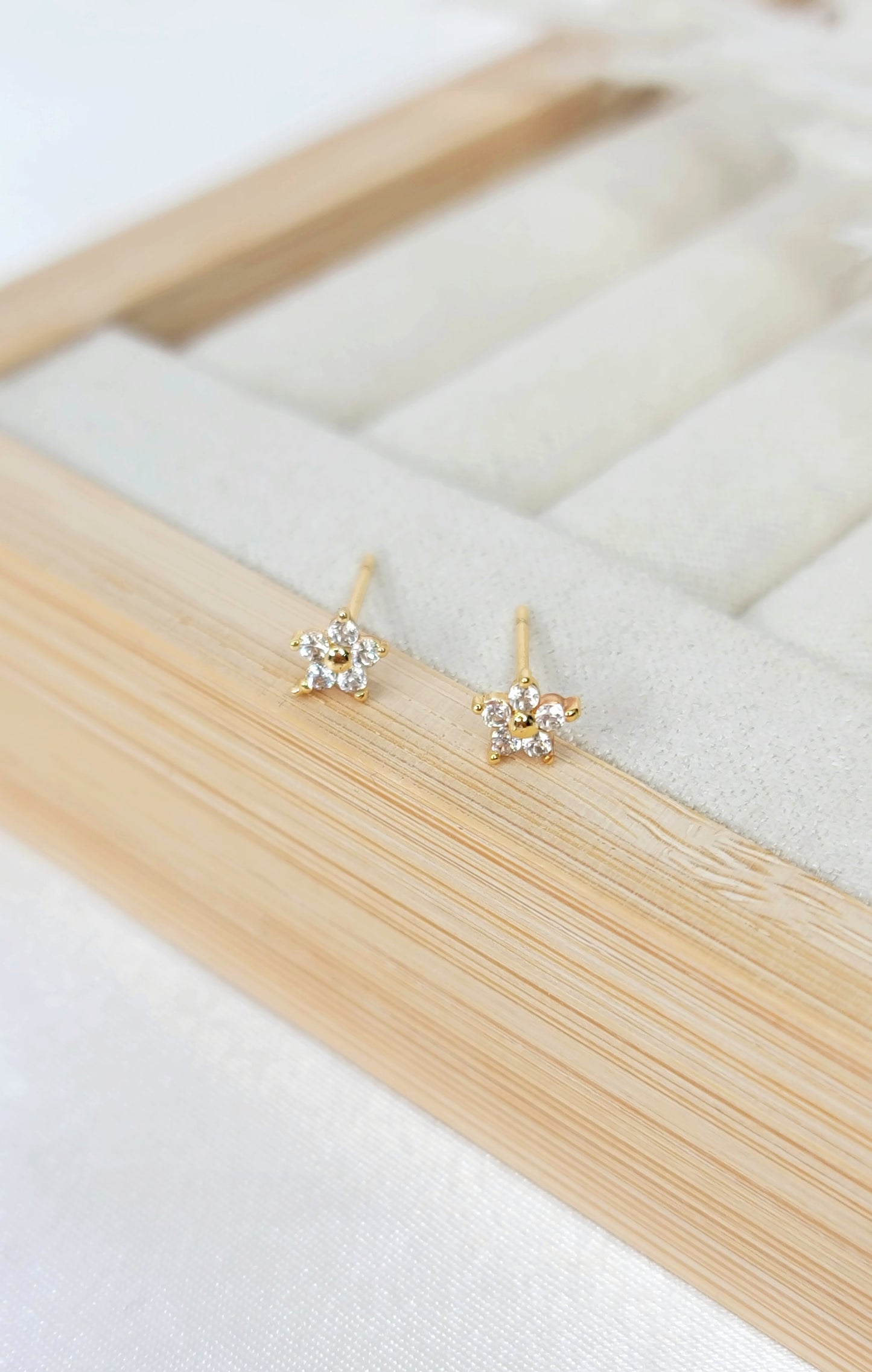 Mini CZ Flower Studs