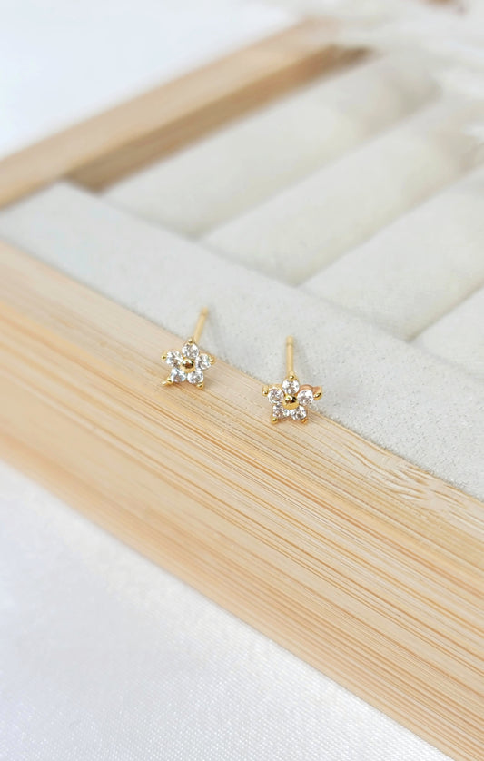 Mini CZ Flower Studs