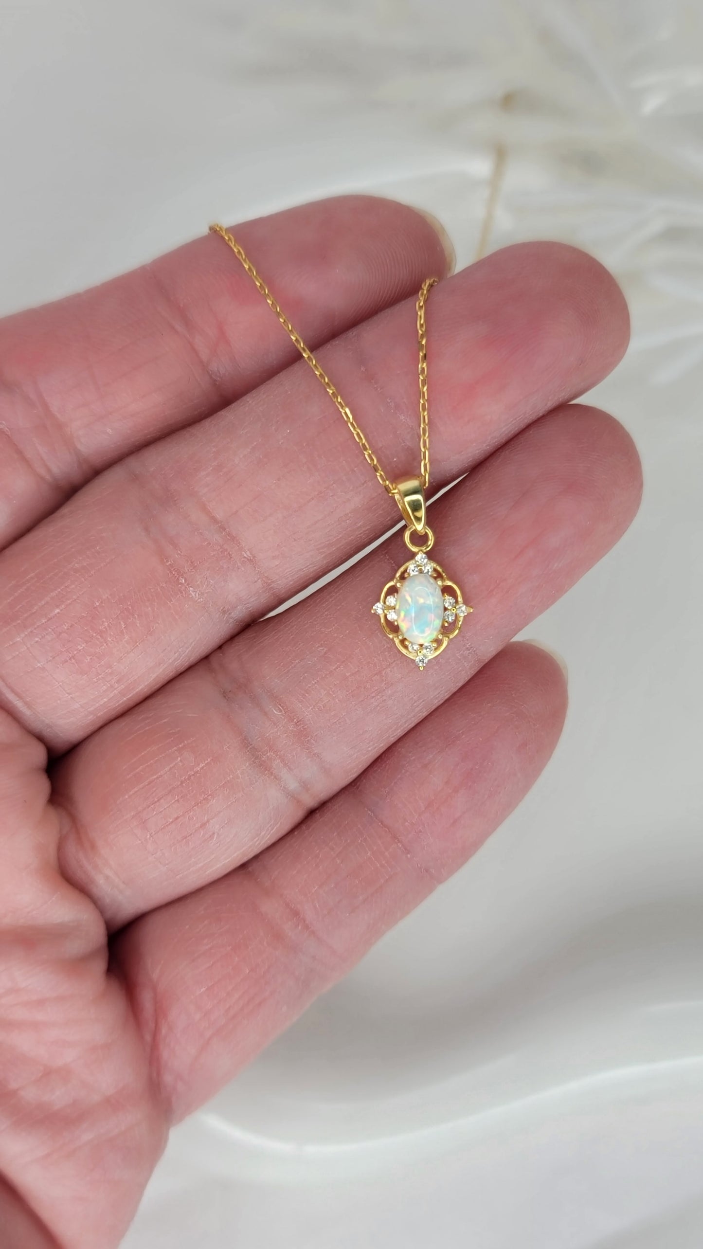 Delicate Opal Necklace