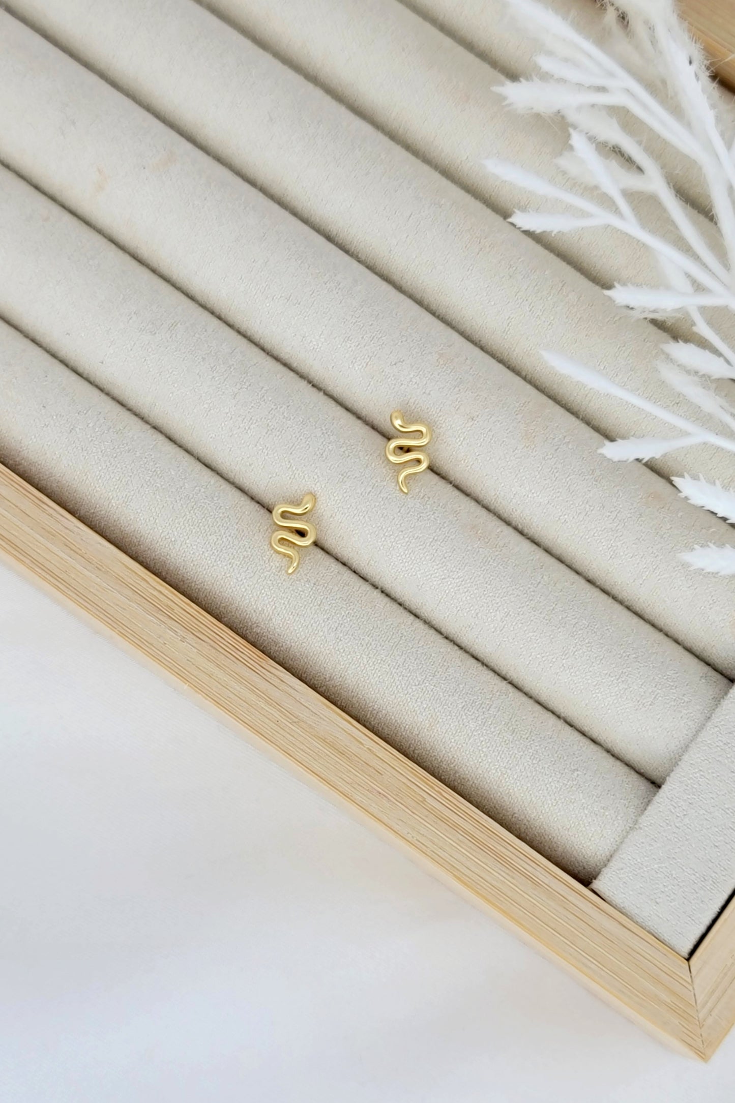 Gold Snake Studs