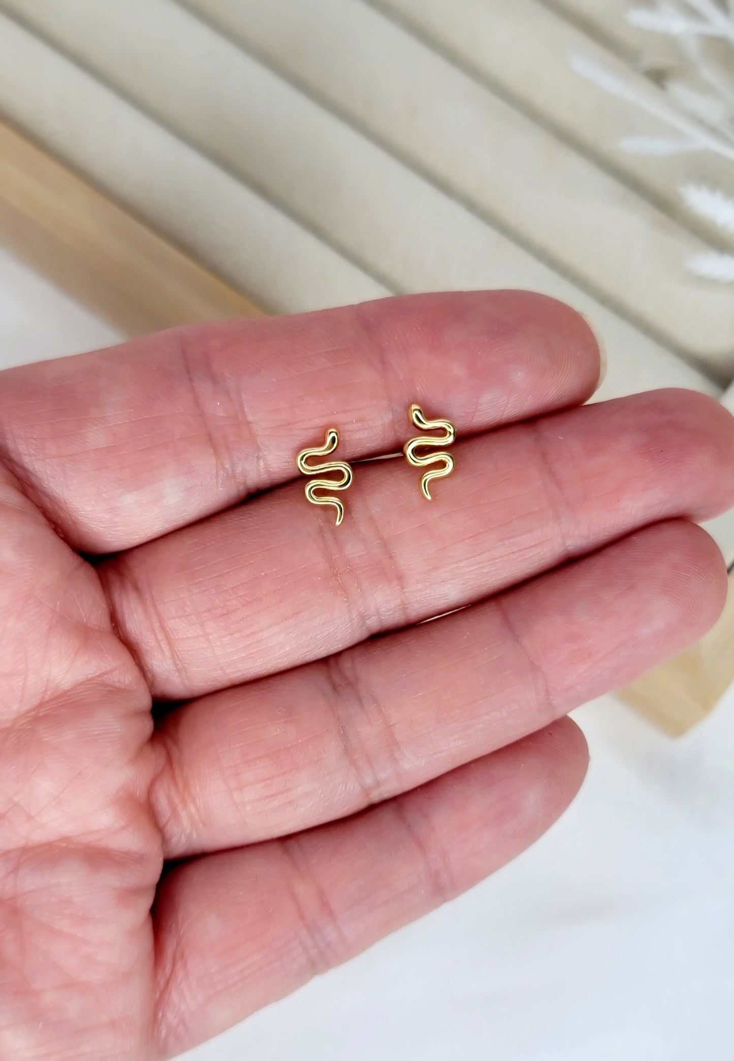 Gold Snake Studs