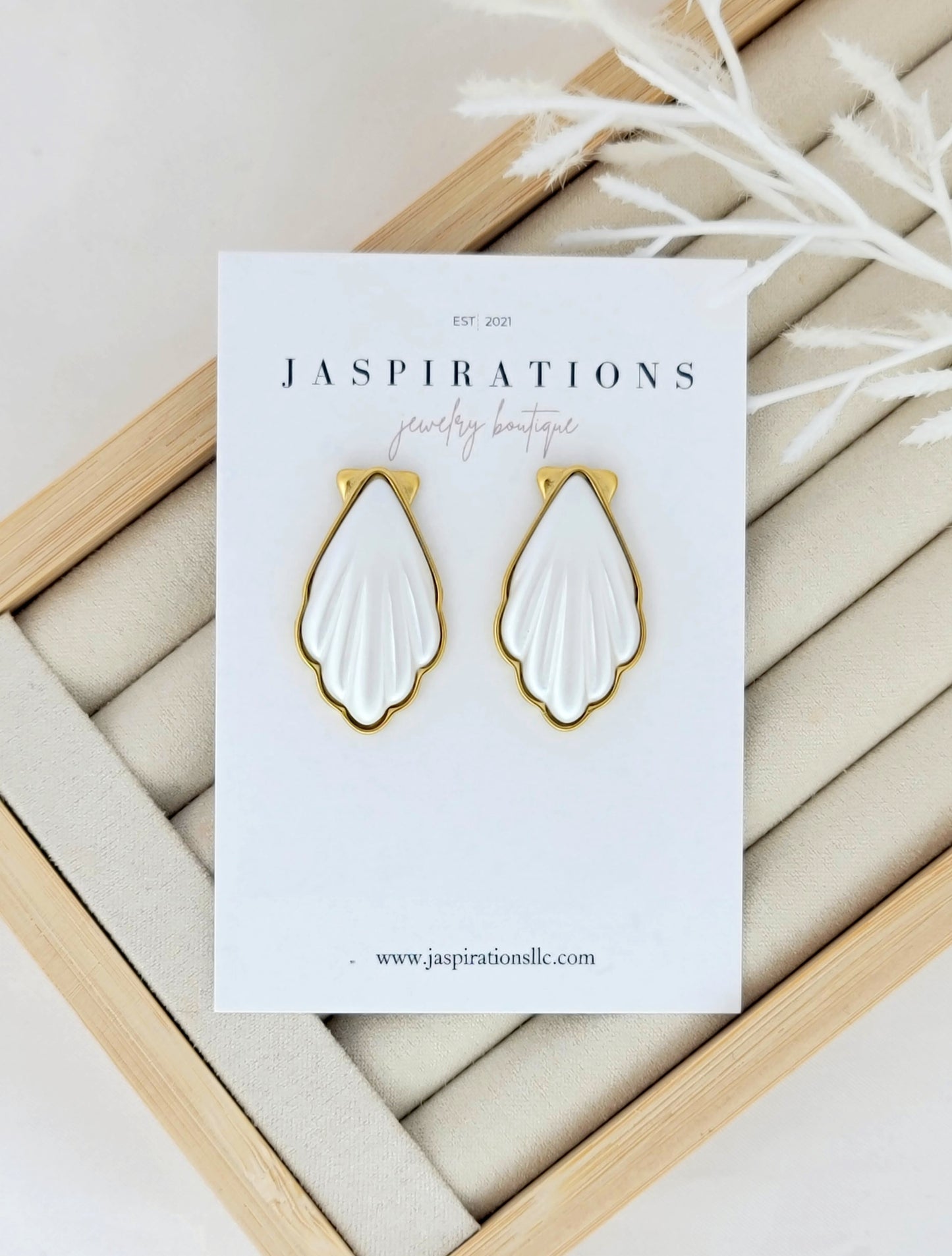 White Shell Studs