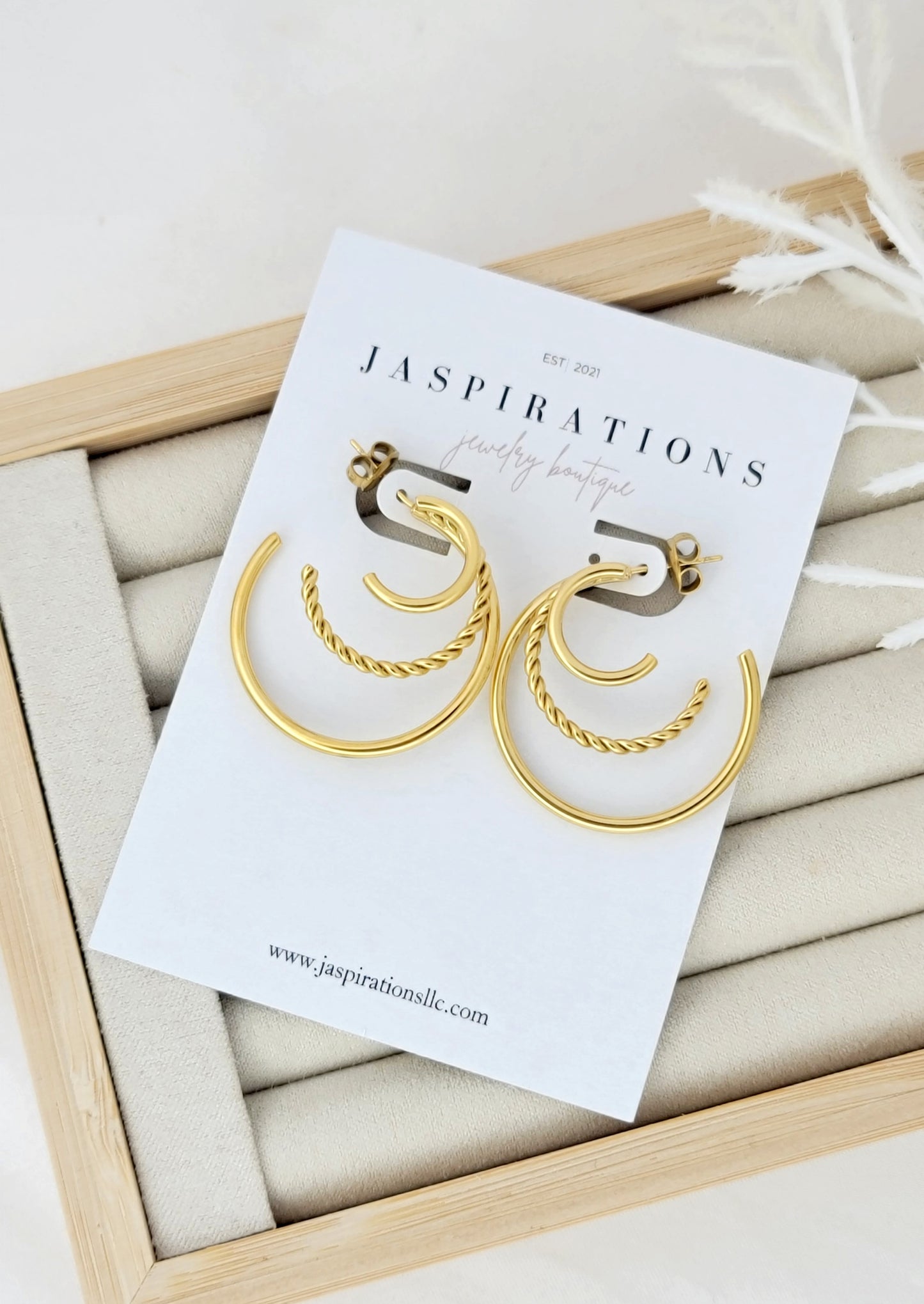 Triple Gold Hoops