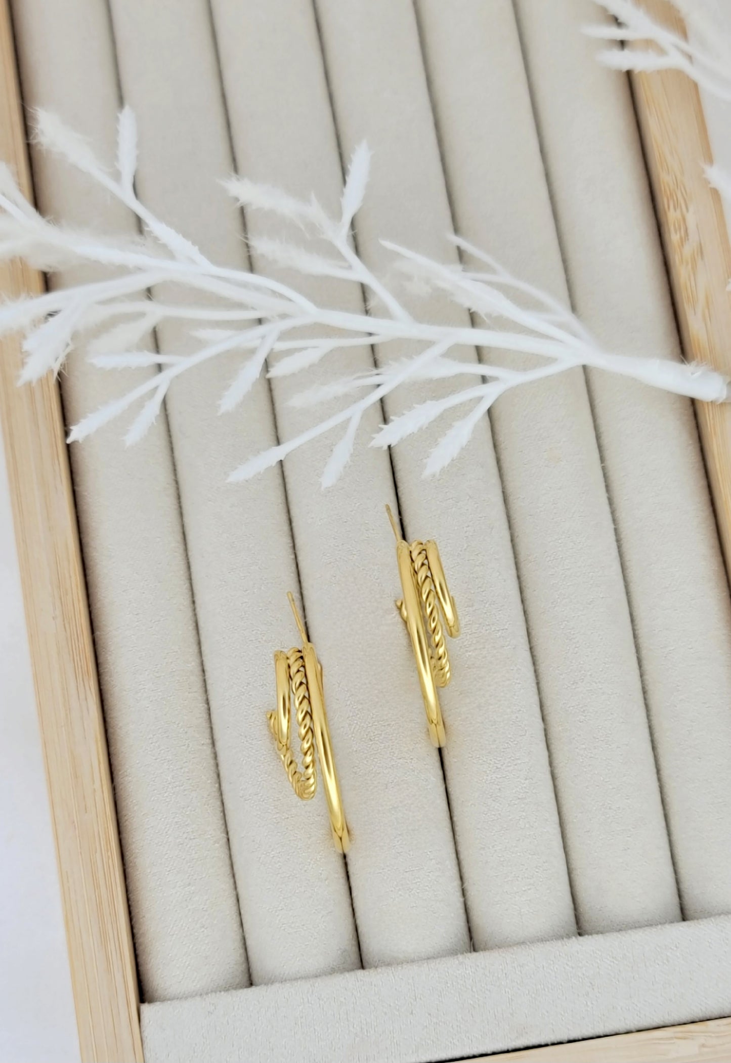 Triple Gold Hoops
