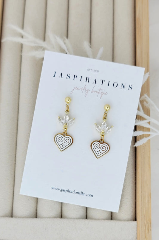Hmong Heart Earrings