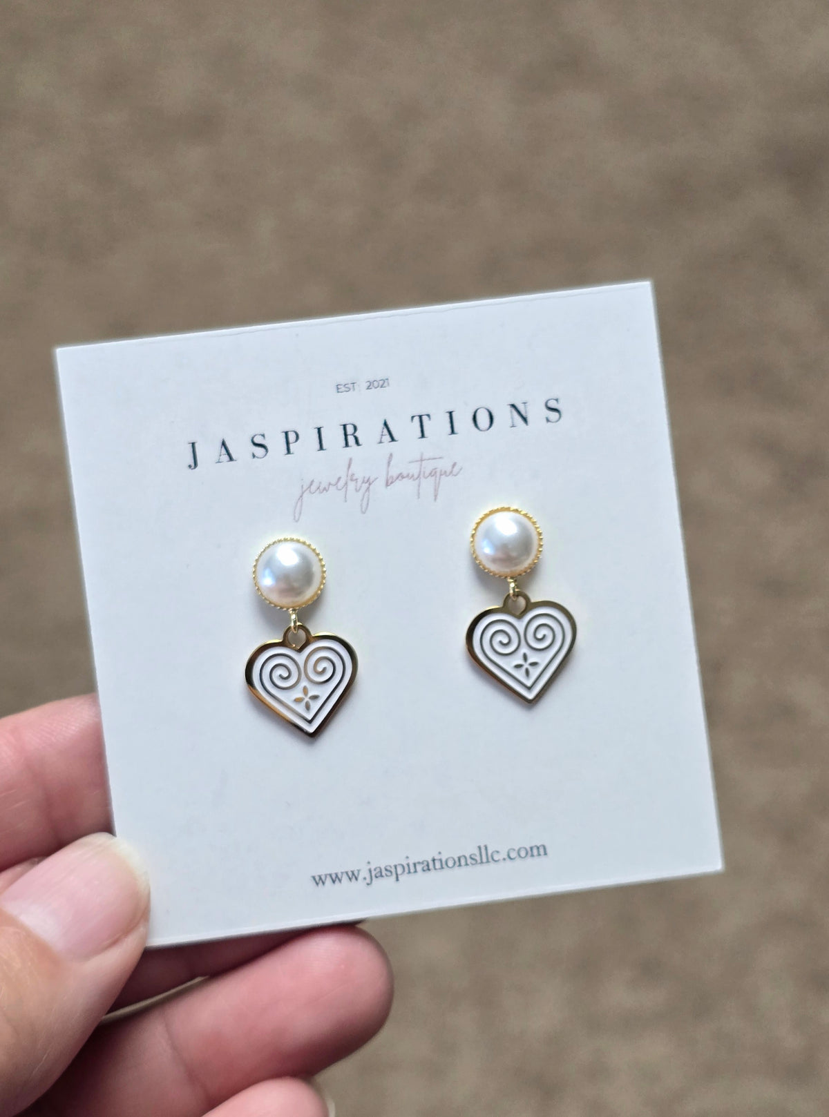 Hmong Heart Pearl Studs