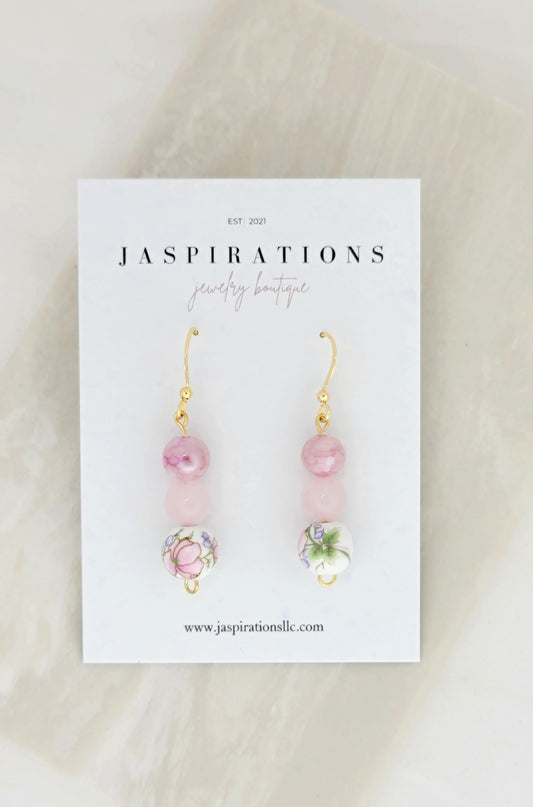 Pink Beaded Dangles