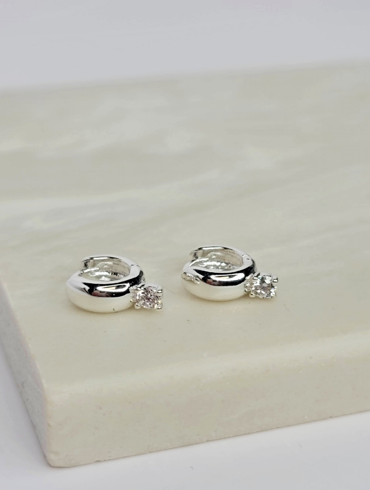 Thick Mini Huggies: Silver