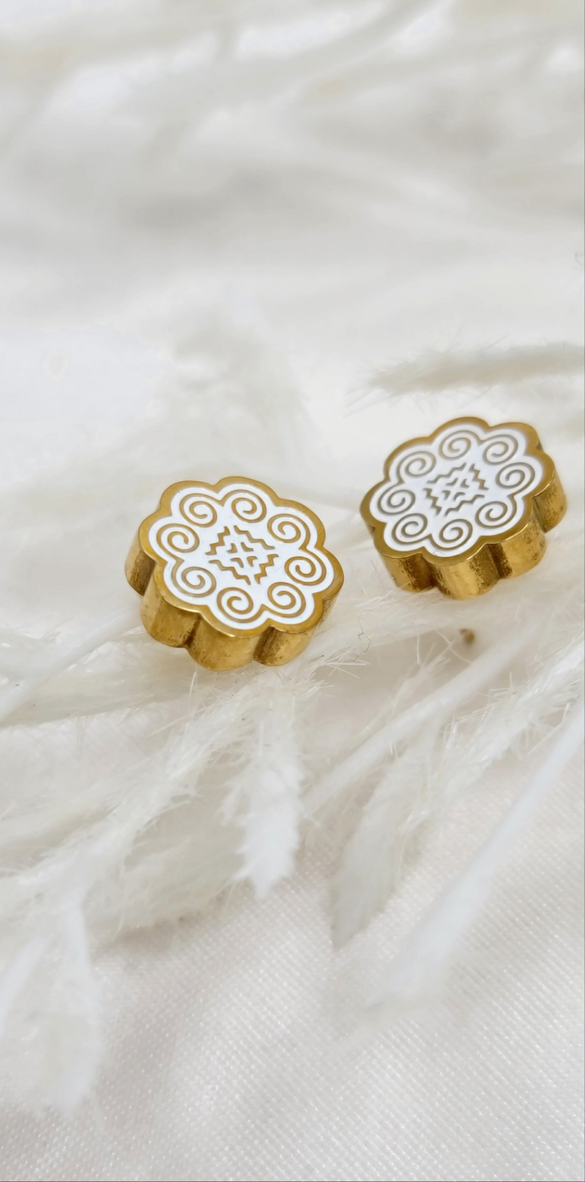 White Hmong Heritage Studs