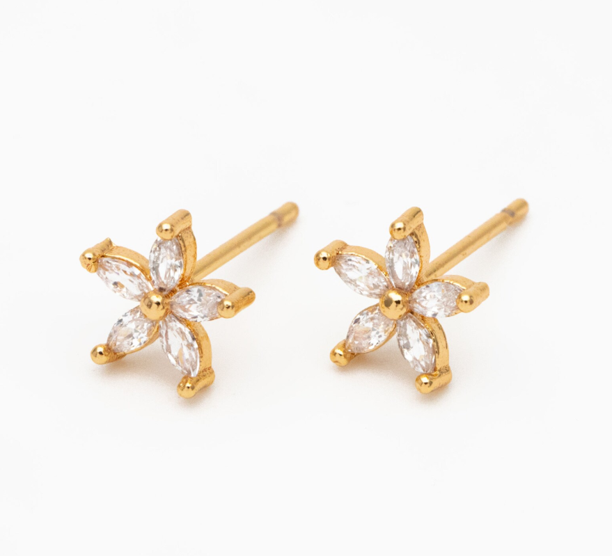 CZ Flower Studs