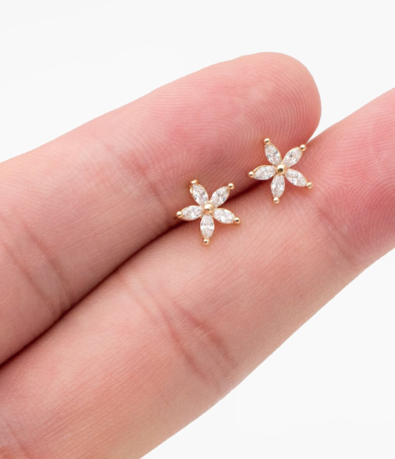 CZ Flower Studs