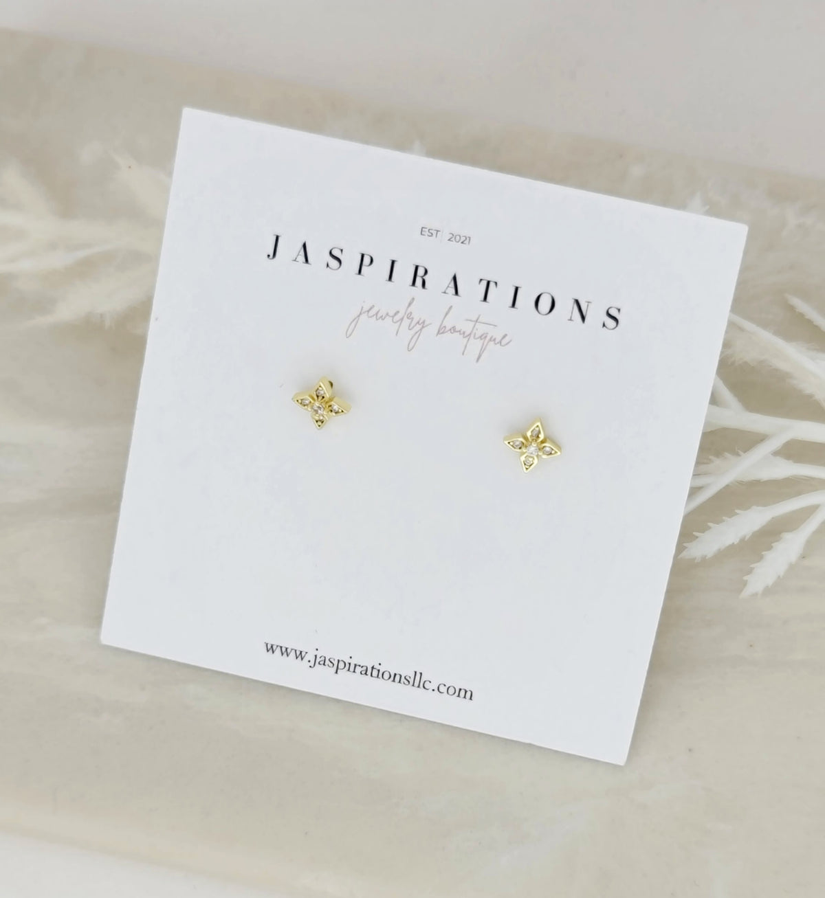 Gold Flower Studs