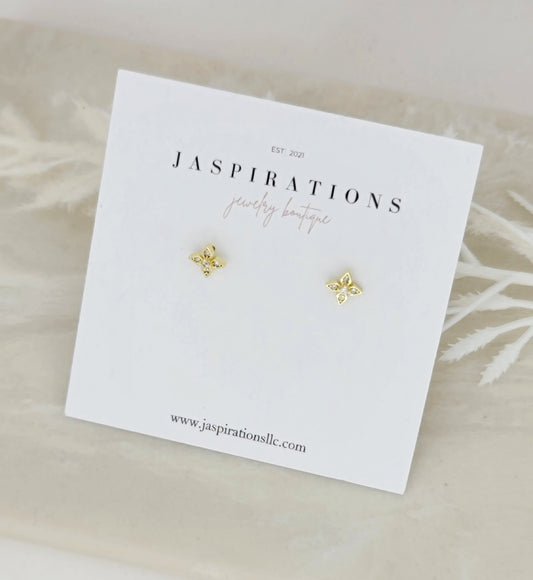 Gold Flower Studs