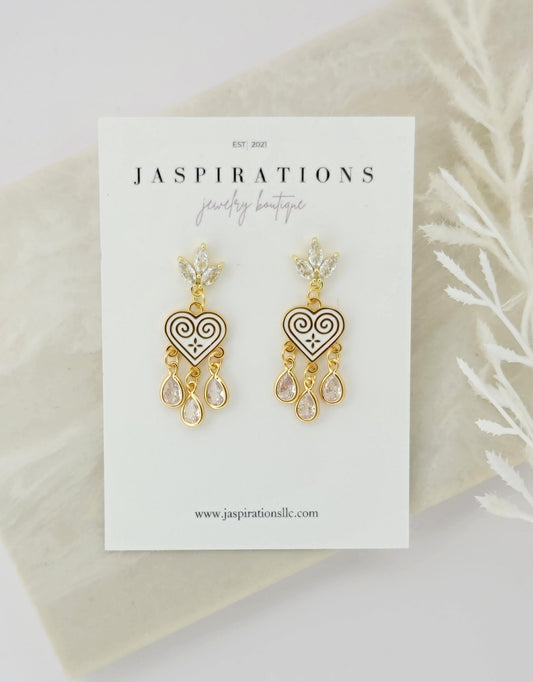 Hmong heart - Clear Teardrop