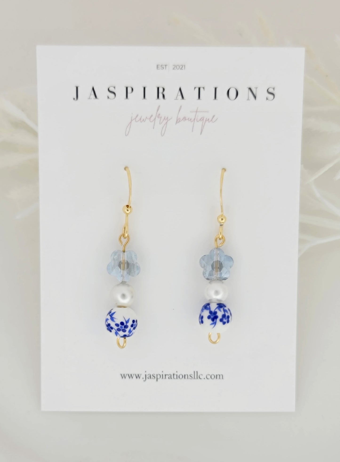 Blue Beaded Earrings