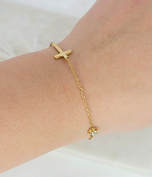 Horizontal Cross Bracelet