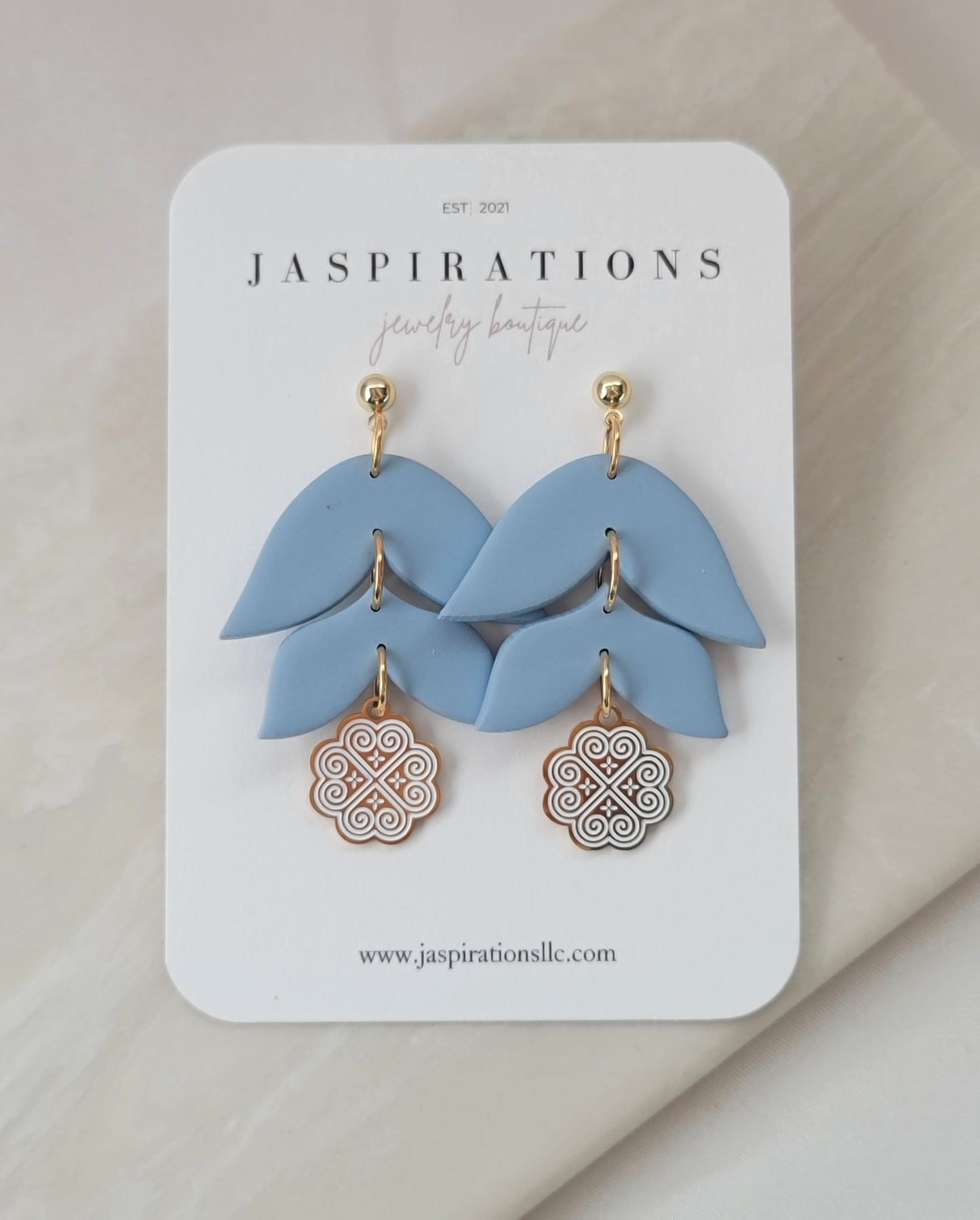 Blooming Blue Interlocking Hearts