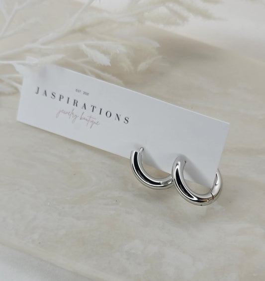 Thick Silver Huggies