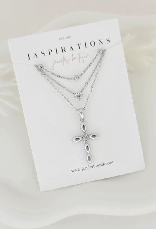 Three Layer Cross Necklace
