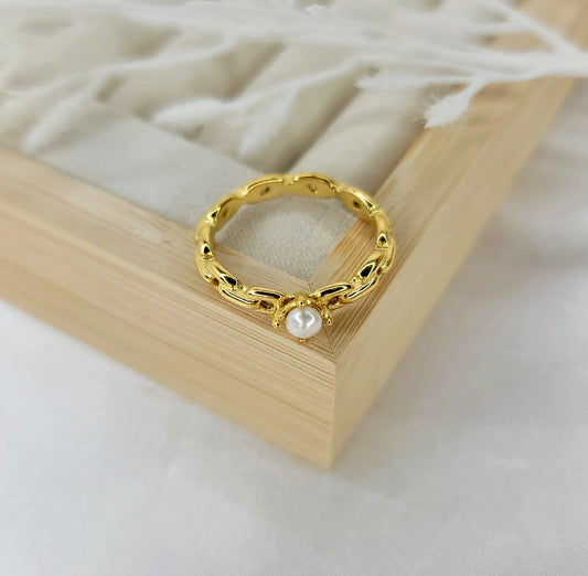 Golden Pearl Ring