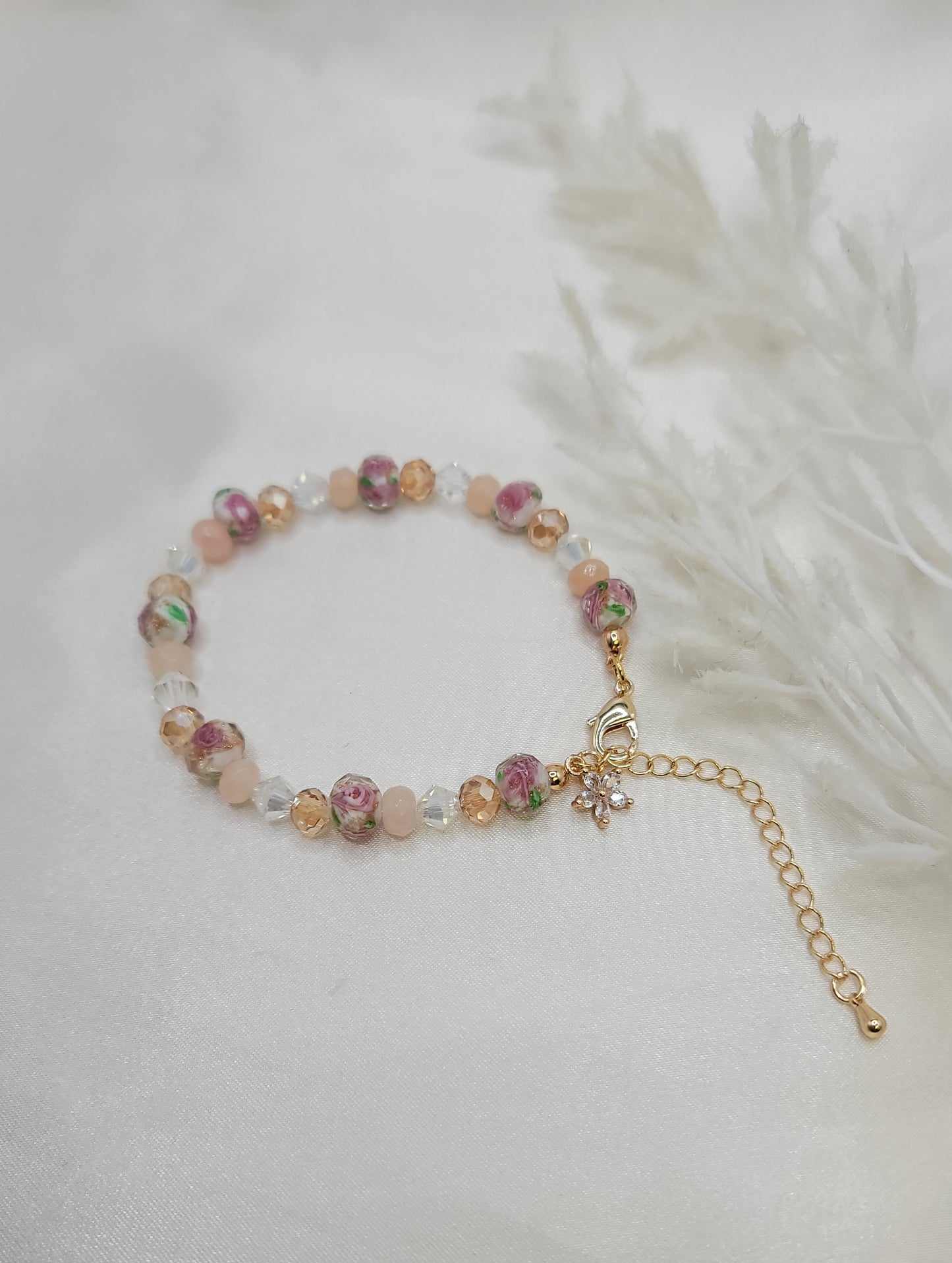 Pink Floral Bracelet