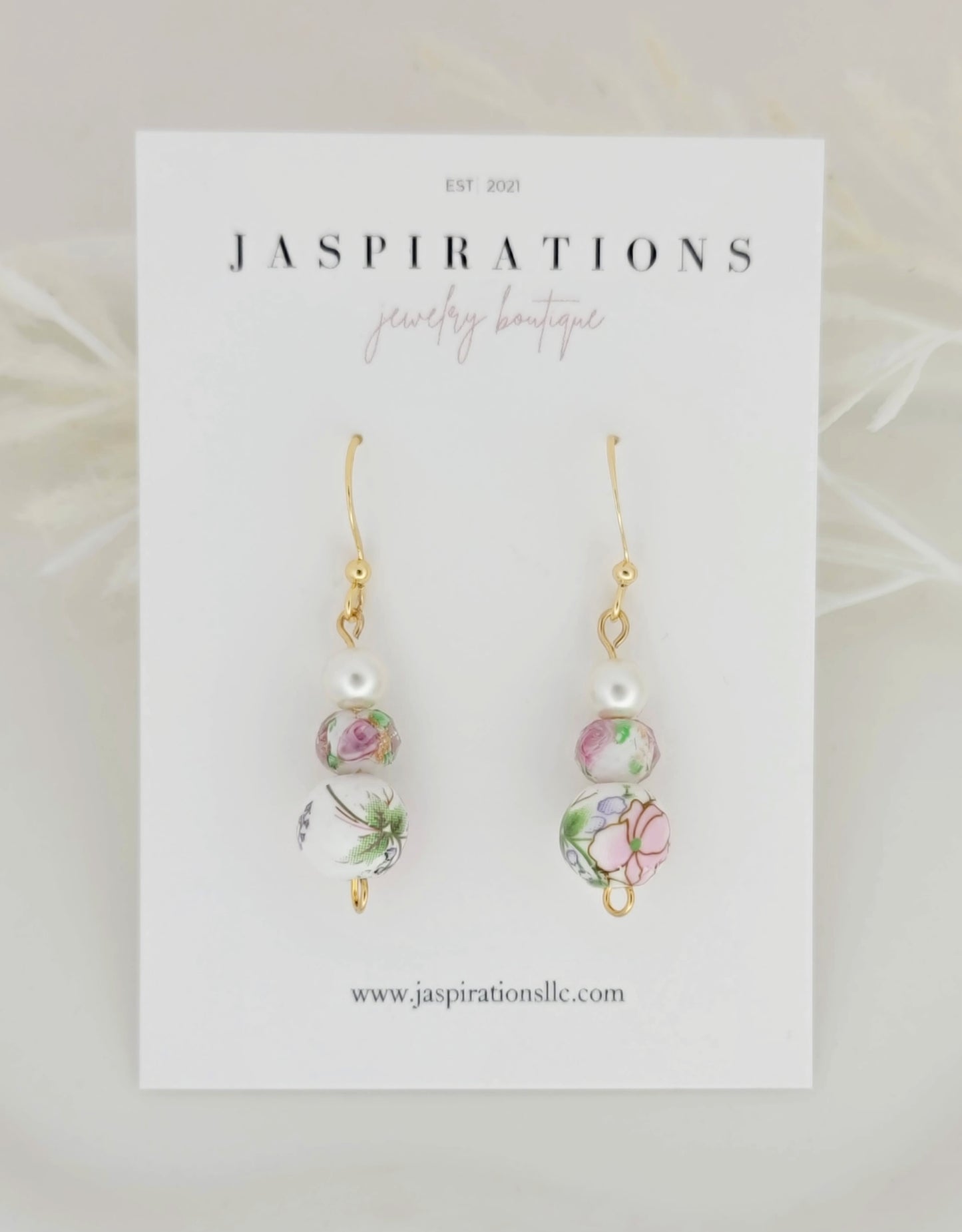 Pink Beaded Earrings