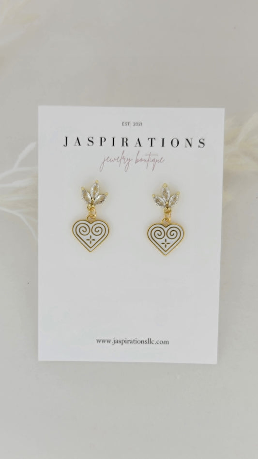 Hmong Heart Flower Studs